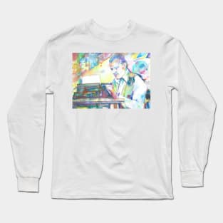 ERNEST HEMINGWAY typing - watercolor portrait Long Sleeve T-Shirt